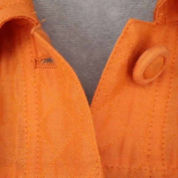 Chicos Jacket 1 Womens Medium 8 Orange Embroidered Floral Blazer Pockets Career - Picture 13 of 15
